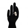 Elegant Dress Ring - Pearls in a Loop of Diamonds - Elegant Wear