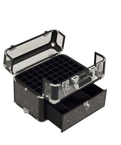 Make-up Trolley-Bag-Rhinestones-with-bottle-storage